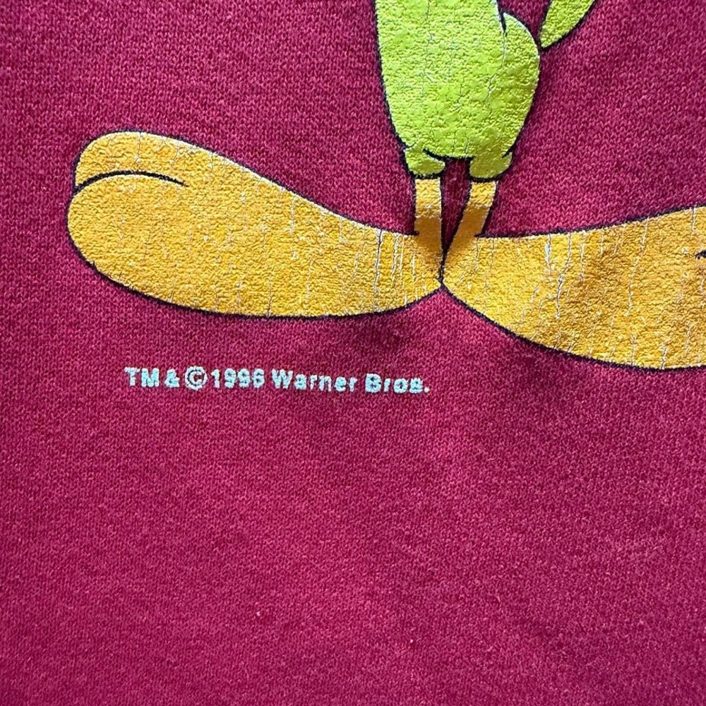 Vintage 1996 Looney Tunes‎ Tweety Bird Sweatshirt Red Size Large Made in USA - Picture 3 of 7